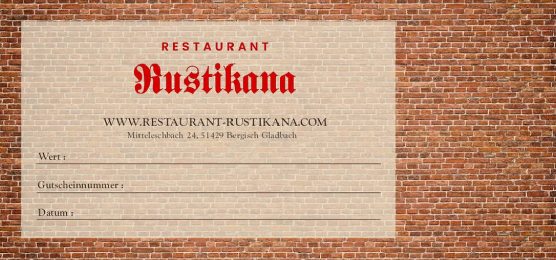 Geschenkgutschein Restaurant Rustikana